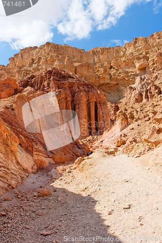 Image of Majestic Amram pillars rocks in the desert  in Israel  