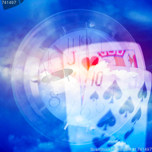 Image of abstract scene poker and time to lifes