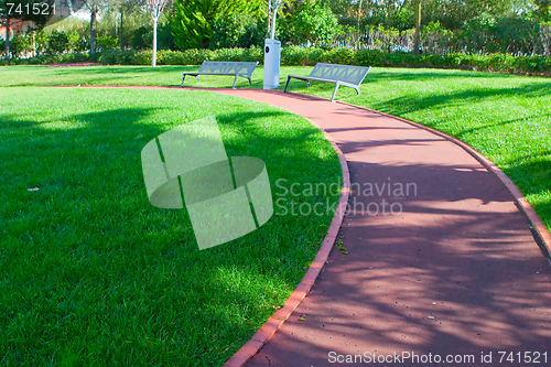 Image of path through the landscaped park