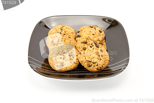 Image of cookies on plate isolated on white backgrounds