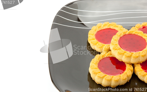 Image of cookies on plate isolated on white backgrounds