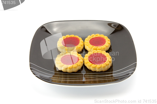 Image of cookies on plate isolated on white backgrounds