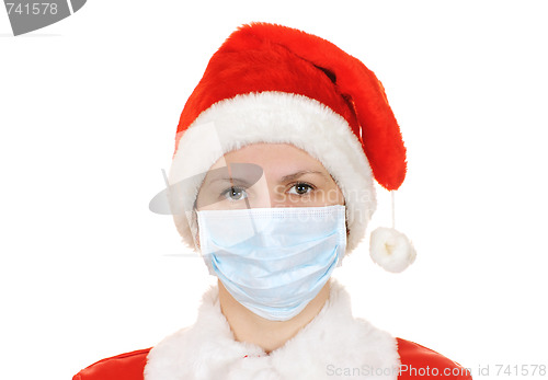 Image of santa claus in a gauze bandage