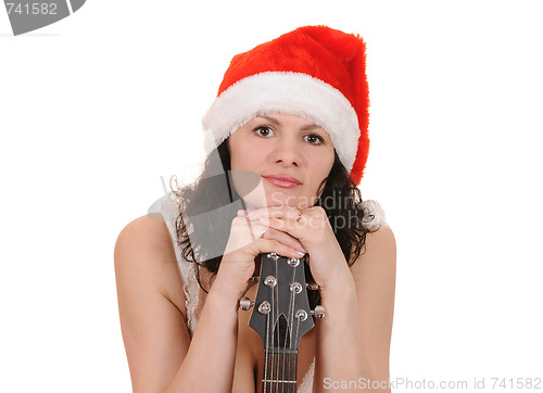 Image of santa claus with guitar