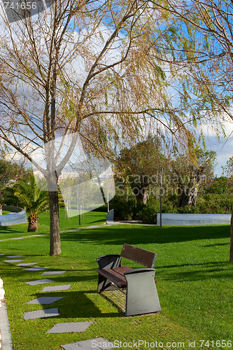 Image of A city park with trees