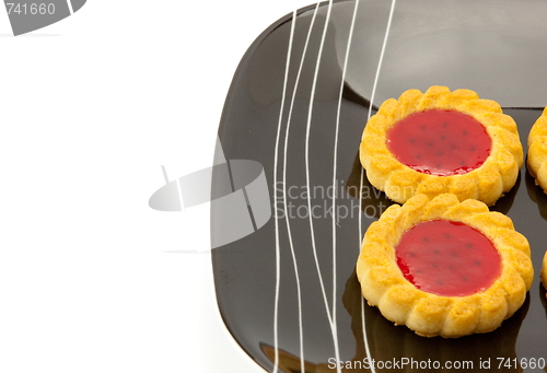 Image of cookies on plate isolated on white backgrounds