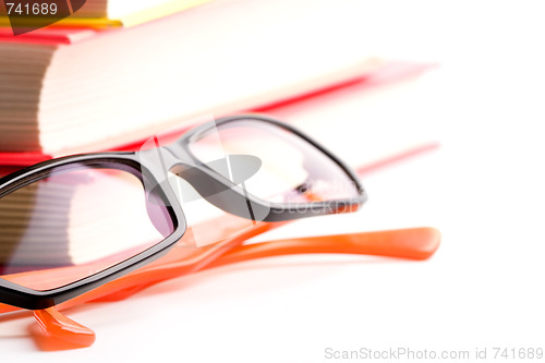 Image of books and glasses