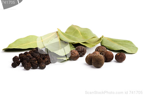 Image of bay leaves and pepper