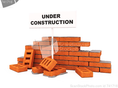 Image of Brick wall under construction