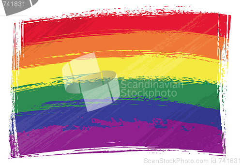 Image of Grunge Rainbow flag