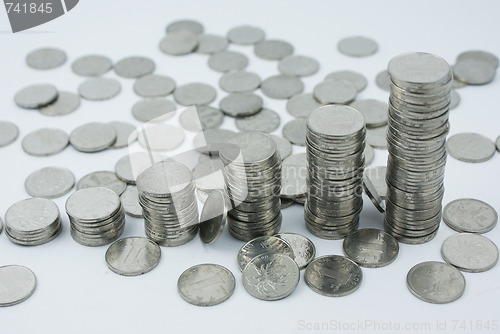 Image of A pile of Chinese Coins grow up