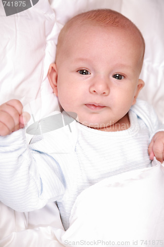 Image of Adorable newborn in bed