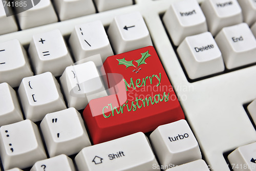 Image of merry christmas keyboard