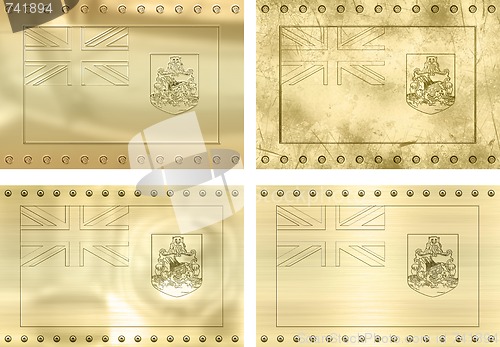 Image of four gold flags of Bermuda