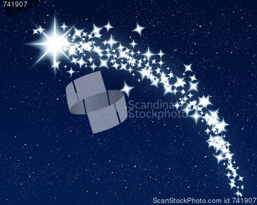 Image of christmas wishing shooting star