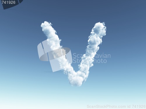 Image of cloudy letter V