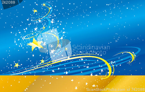 Image of blue vector background with stars