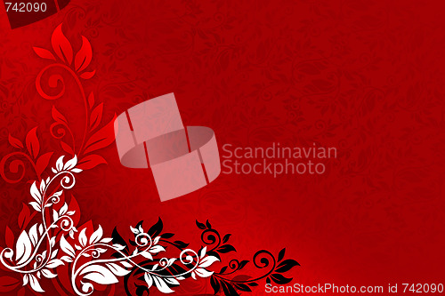 Image of Red floral background