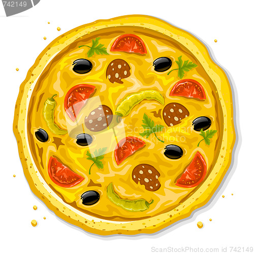 Image of pizza fast food vector illustration