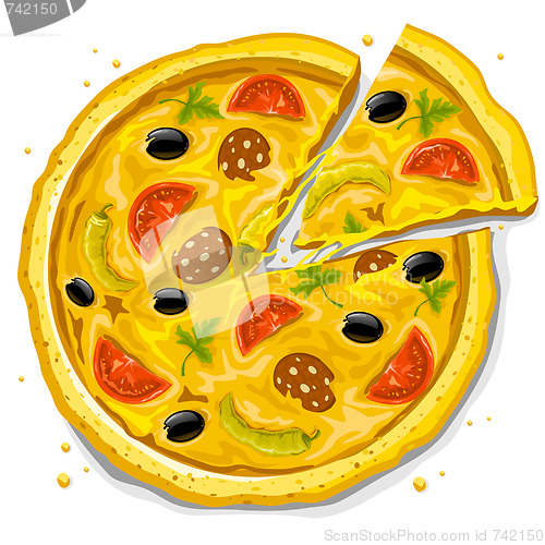 Image of pizza fast food vector illustration