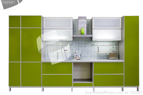 Image of modern green kitchen