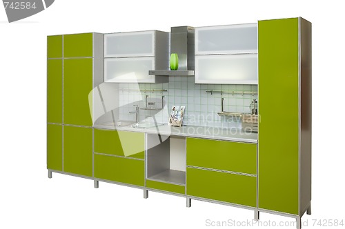 Image of modern green kitchen