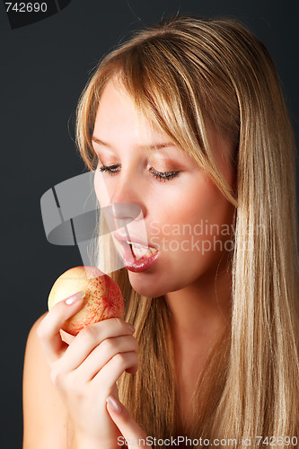 Image of Girl with peach