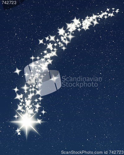 Image of christmas wishing shooting star