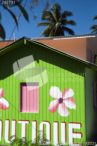 Image of colorful caribbean shop architecture