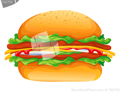 Image of hamburger rasterized vector illustration