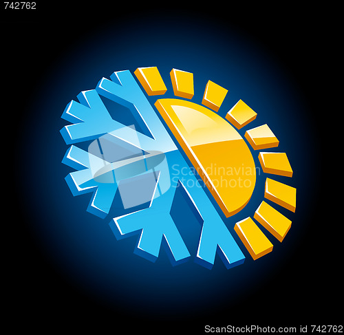 Image of climate symbol icon winter and summer