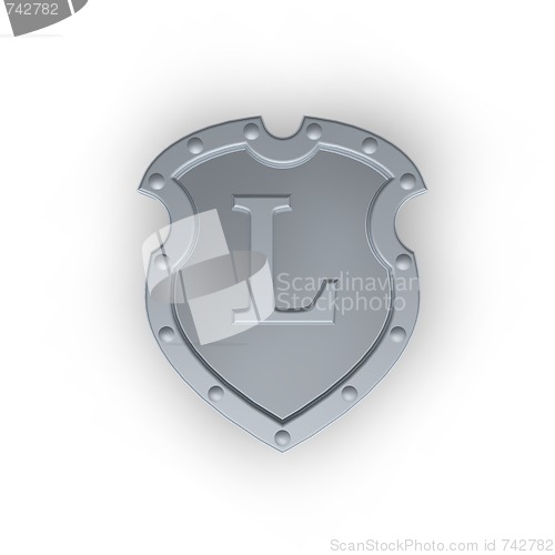 Image of shield with letter L