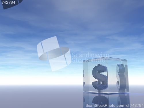 Image of dollar glass cube