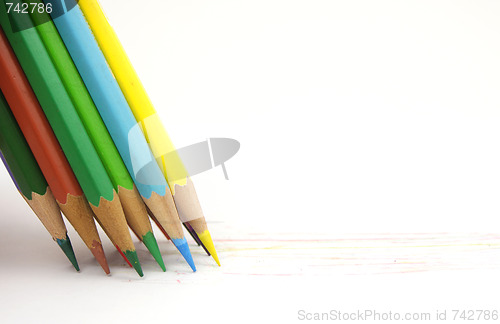 Image of Group of color pencil writing