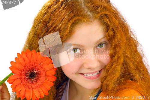 Image of Woman with gerbera