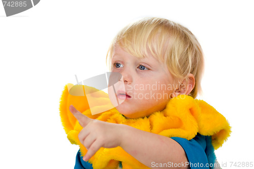 Image of Sad child pointing