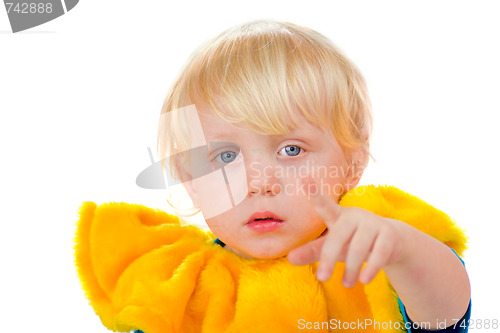 Image of child pointing at you