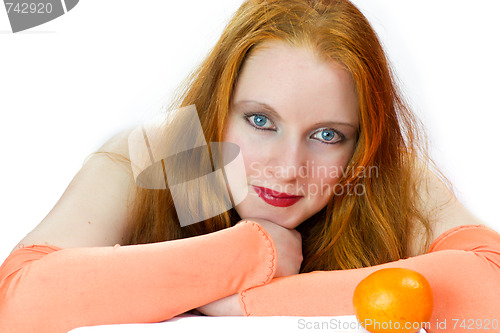 Image of happy redhead woman