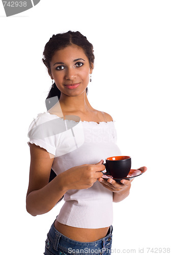 Image of Woman drinking coffee