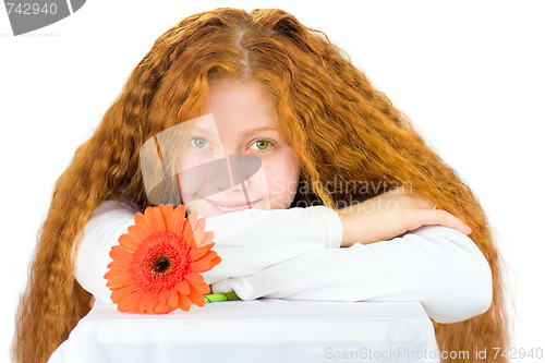 Image of Woman with gerbera