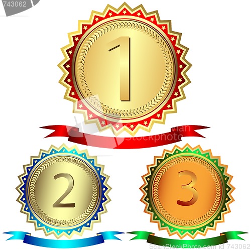 Image of Gold, silver and bronze awards