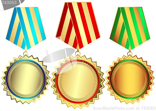 Image of Gold, silver and bronze medals