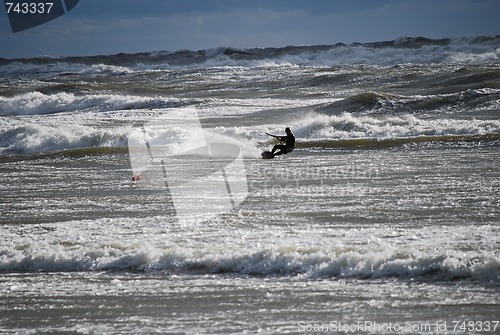 Image of Kiteboarding in storm