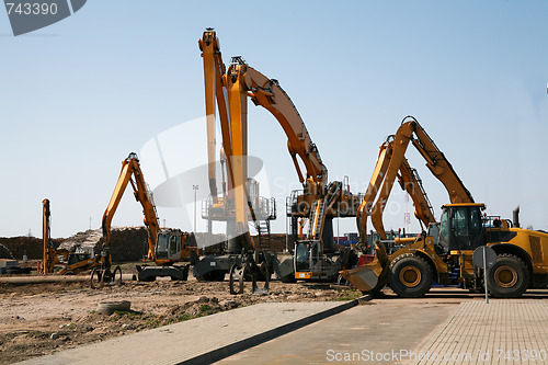 Image of Timber trucks and other machinery