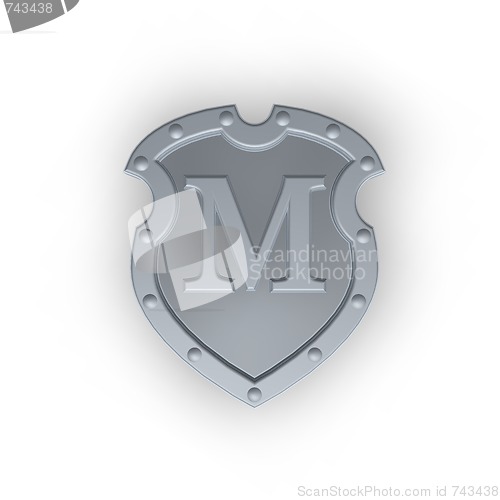 Image of shield with letter M