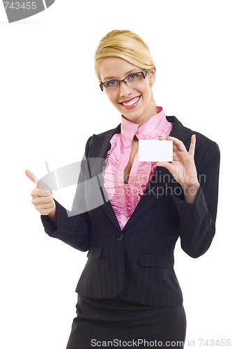 Image of empty business card with OK