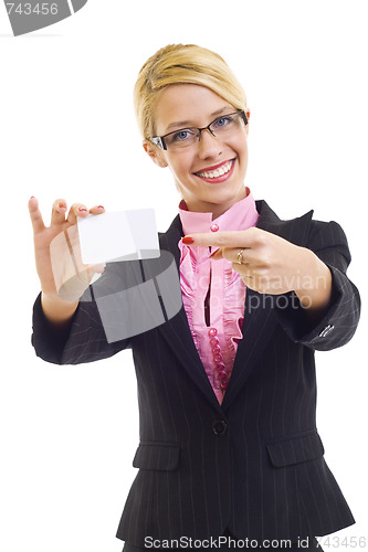 Image of Businesswoman with card