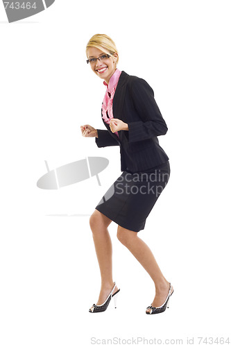 Image of excitated businesswoman