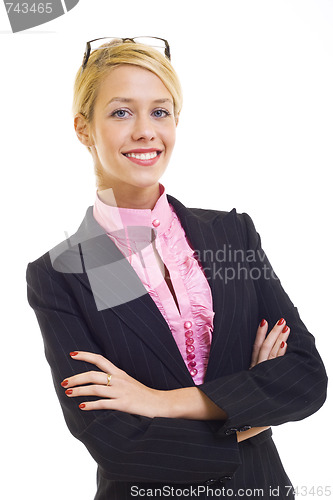 Image of attractive businesswoman with glasses