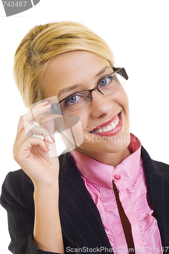 Image of Businesswoman Wearing Glasses